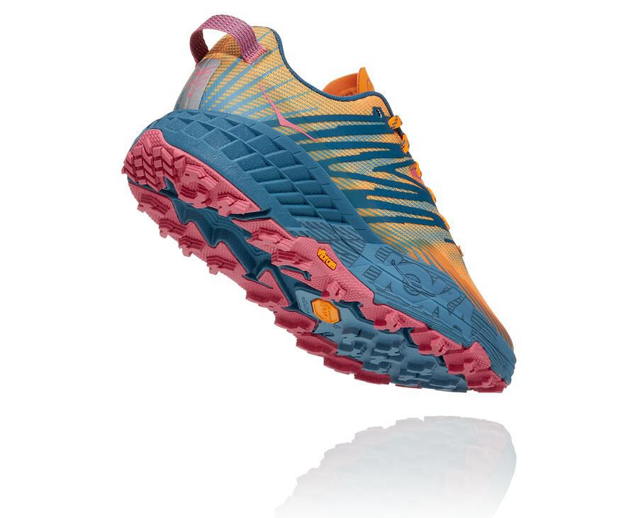 Hoka One One Womens Trail Shoes - Speedgoat 4 - Blue - EYTU43085